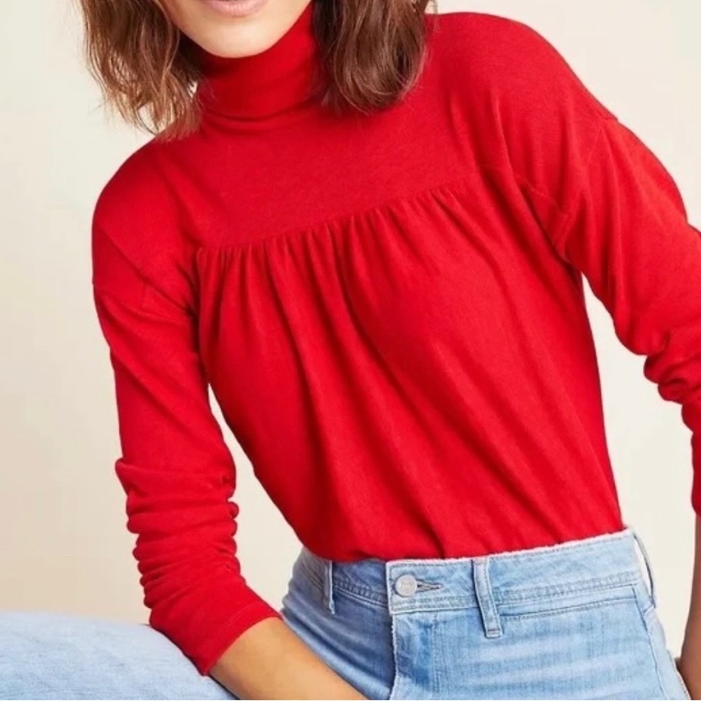 Anthropologie Maeve red turtleneck